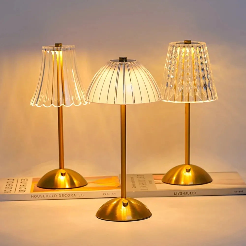Lampe cristal diamant tactile