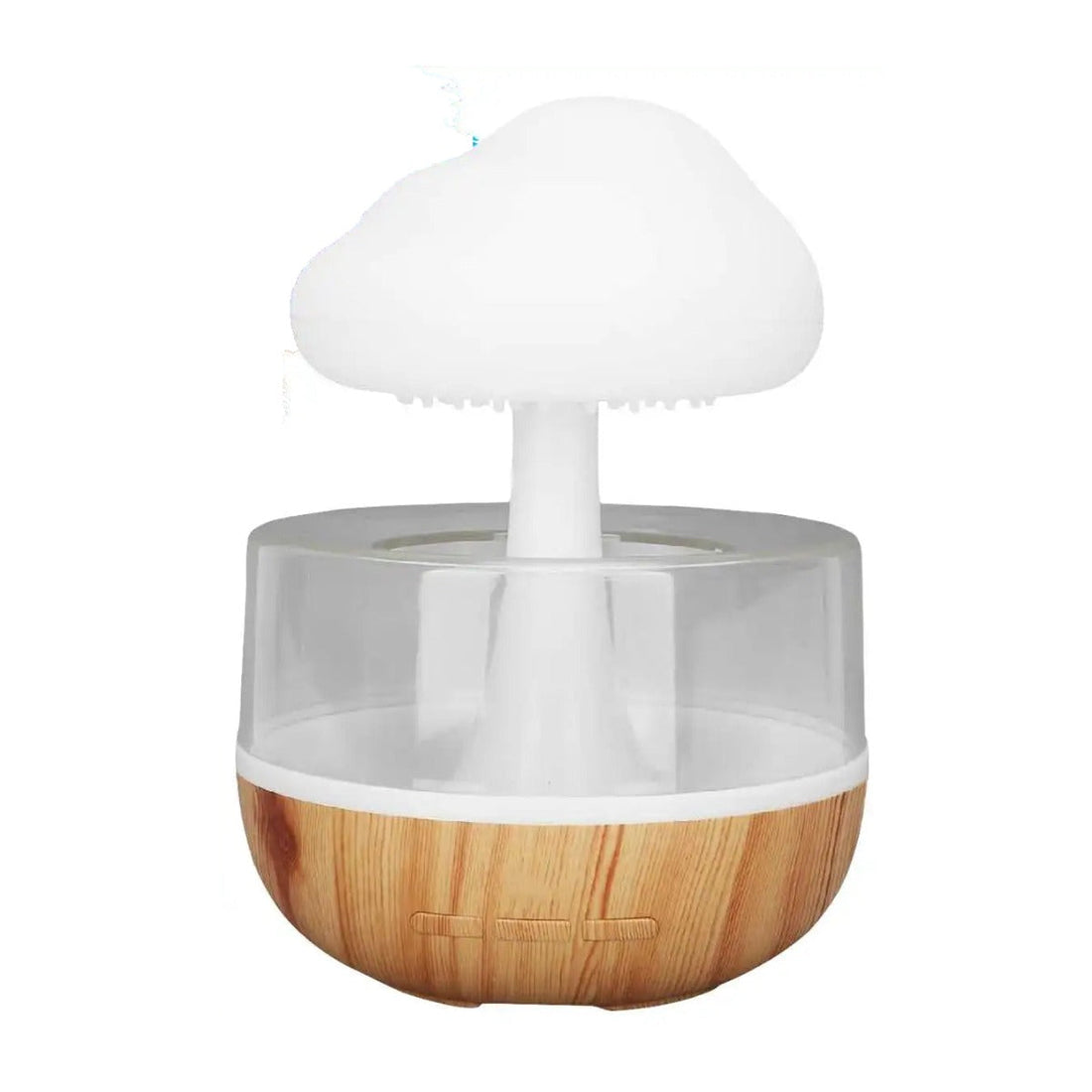 Humidificateur nuage de pluie avec socle effet bois