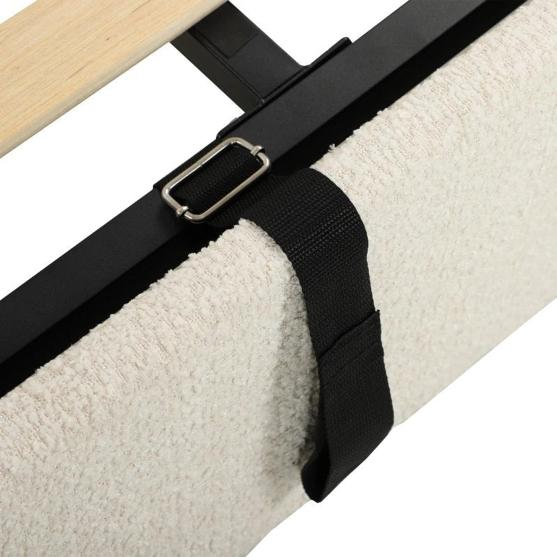 Détail de la sangle de levage du sommier du lit coffre