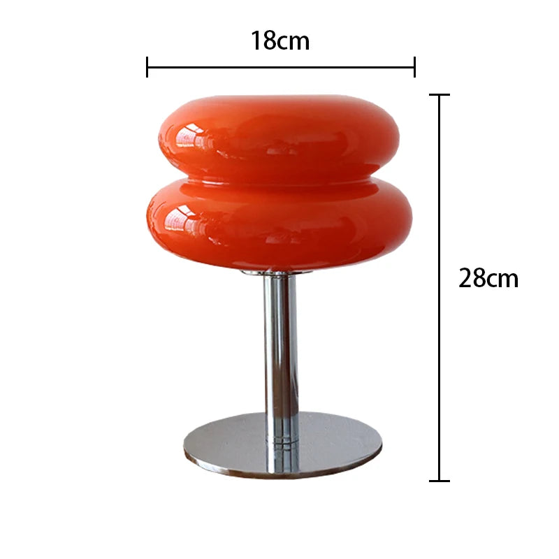 Lampe macaron en verre, lampe de chevet rétro – vue 6