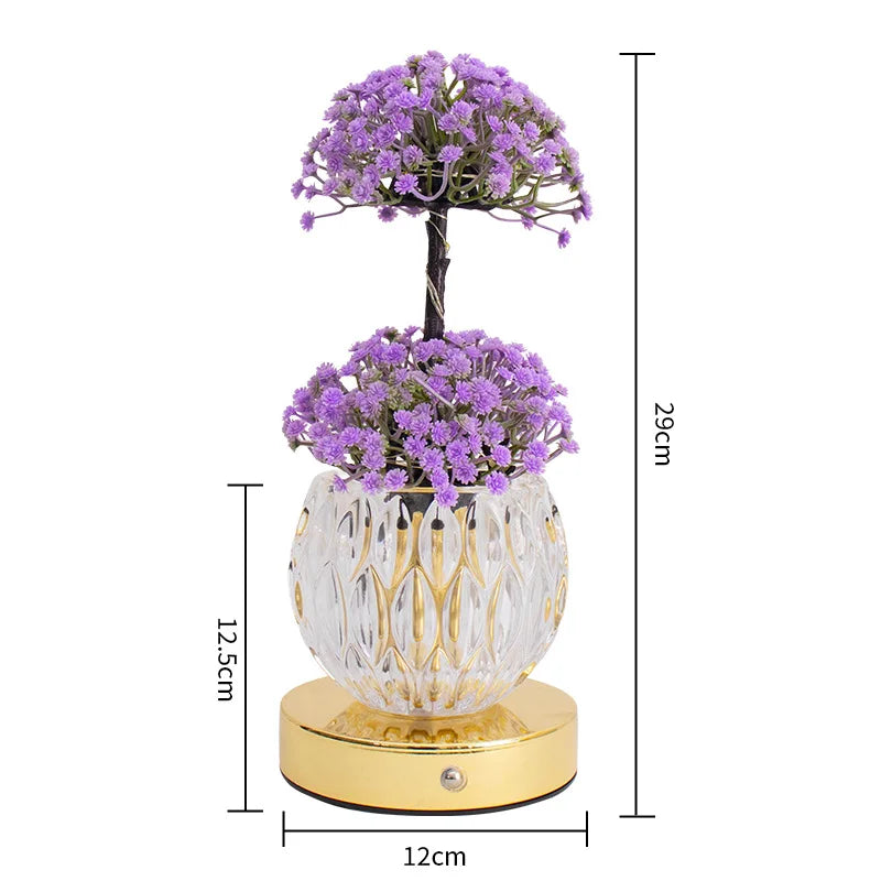 Lampe fleur LED modèle gypsophile violet