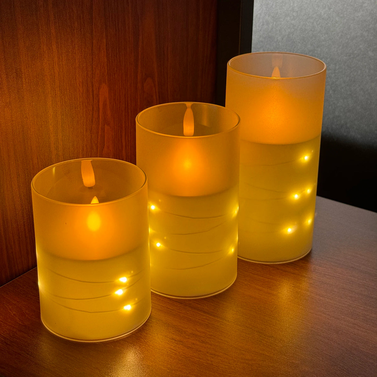 Bougies LED sans flamme avec télécommande, lot de 3 – vue 8
