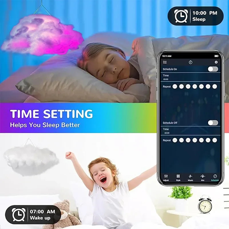 Lampe nuage d'orage LED 1 m avec éclairs – vue 5
