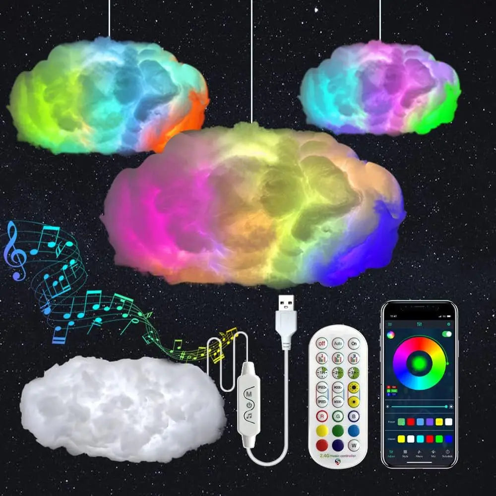 Lampe nuage d'orage LED 1 m avec éclairs – vue 7