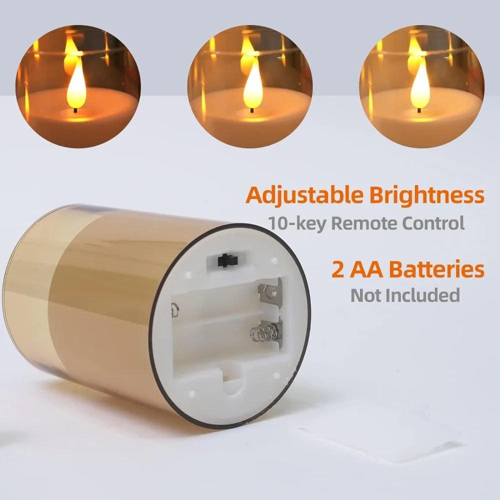 Bougies LED sans flamme avec télécommande, lot de 3 – vue 4