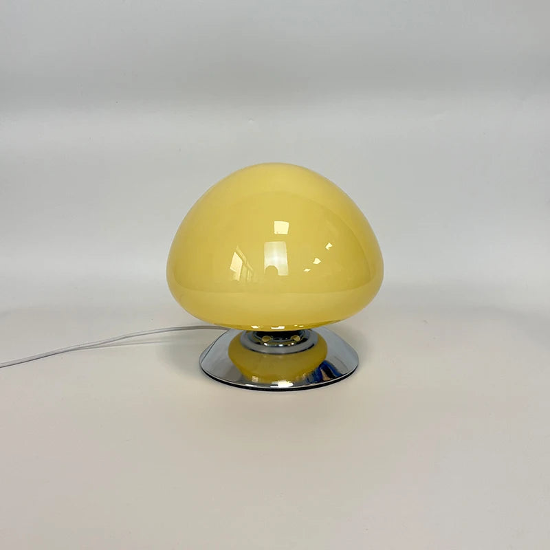 Lampe Champignon en Verre – Lampe de Chevet Vintage, Lumière Chaude éteinte