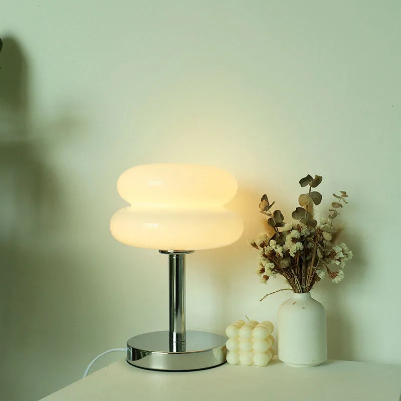 Lampe macaron en verre, lampe de chevet rétro – vue 4