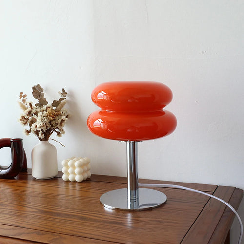 Lampe macaron en verre, lampe de chevet rétro – vue 2
