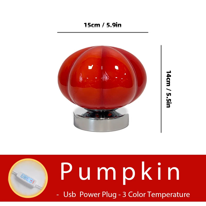 Dimensions de la lampe citrouille : 15 x 14 cm, USB, 3 teintes