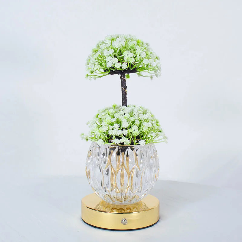 Lampe gypsophile blanc dans une boule en verre