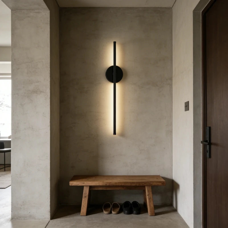 Magnetische LED-Wandleuchte 50 cm – kabellos wiederaufladbar, Schwarz oder Gold allumée