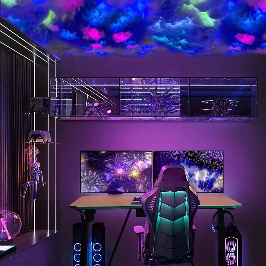Lampe nuage d'orage LED 3 m avec éclairs