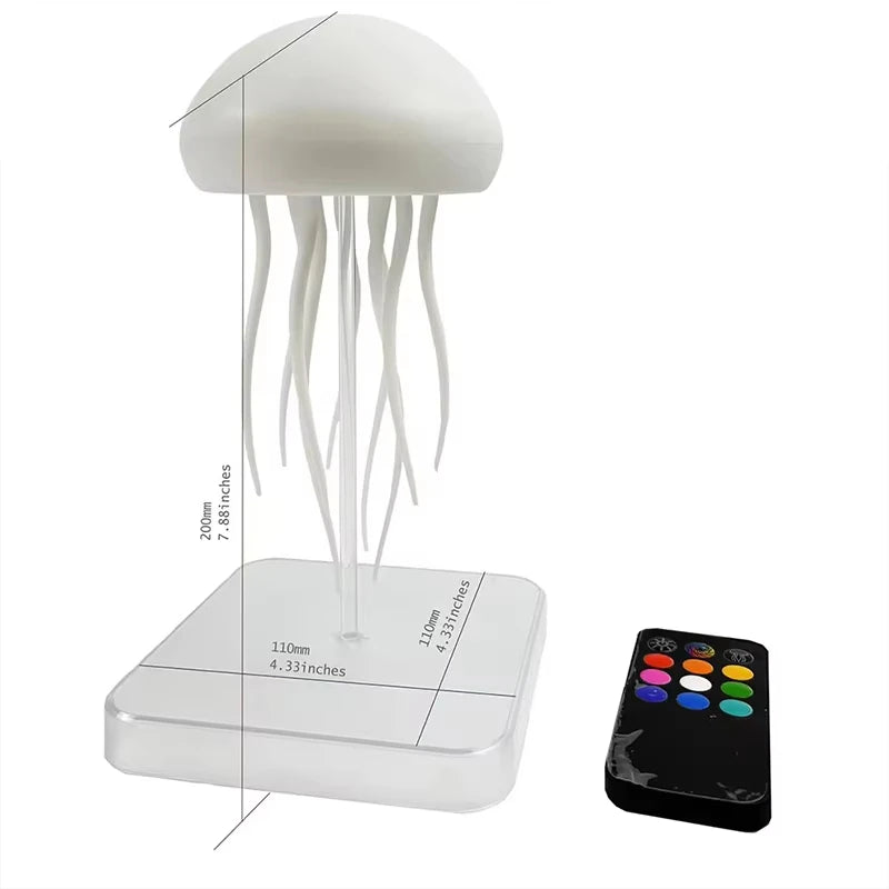 Lampe méduse sans fil blanche avec sa télécommande