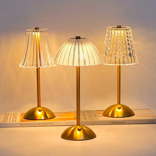 Lampe cristal diamant tactile sans fil, lampe de chevet