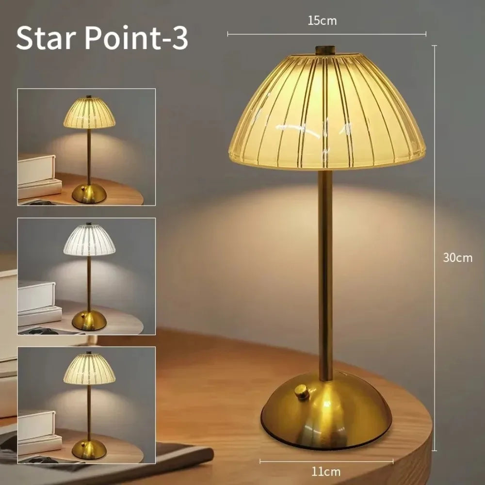 Lampe cristal diamant tactile sans fil, lampe de chevet – vue 3