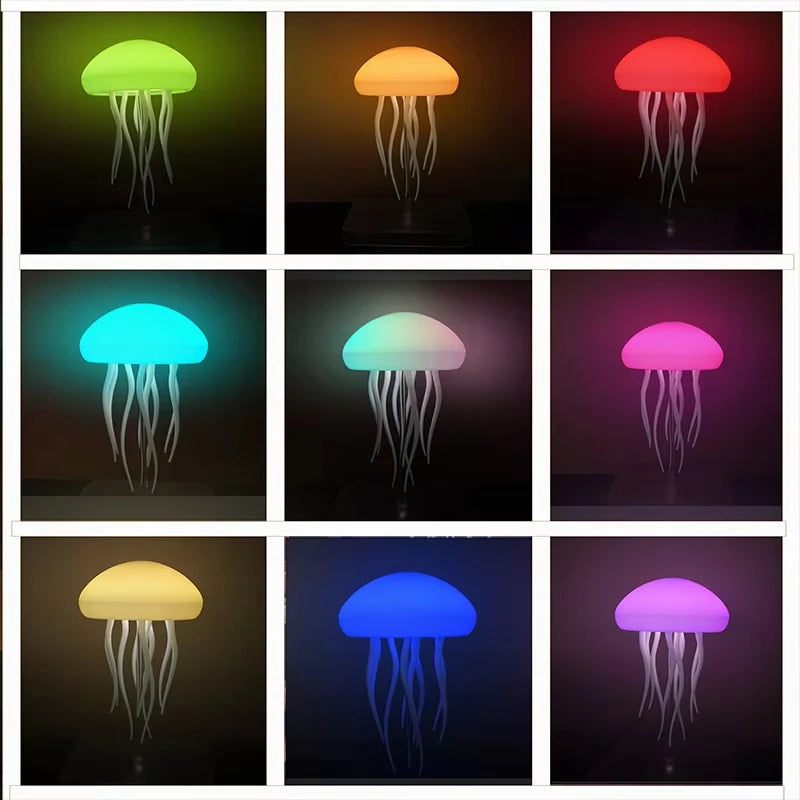 Lampe méduse LED aux tentacules souples, vue détaillée
