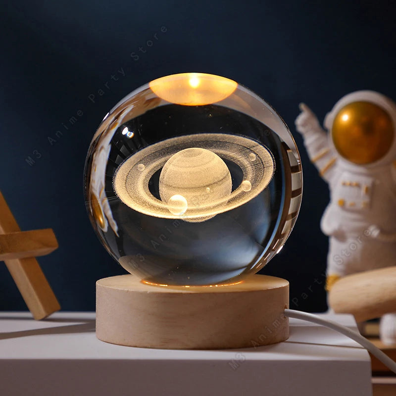 Lampe boule de cristal 3D, veilleuse galaxie – vue 10