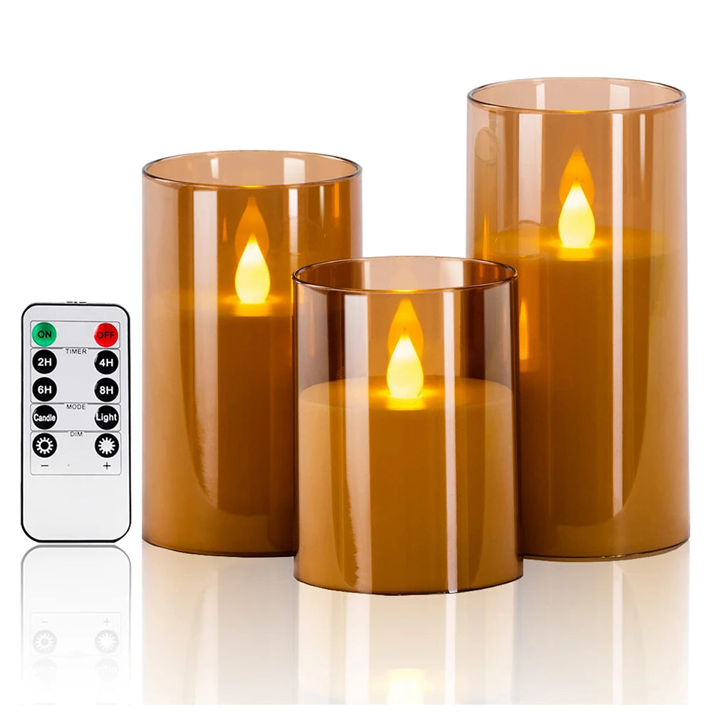Bougies LED sans flamme avec télécommande, lot de 3 – vue 7