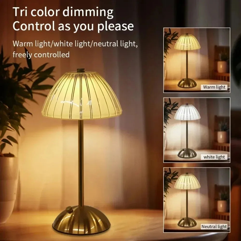Lampe cristal diamant tactile sans fil, lampe de chevet – vue 6