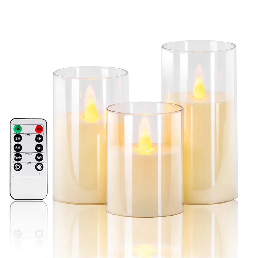 Bougies LED sans flamme avec télécommande, lot de 3 – vue 9
