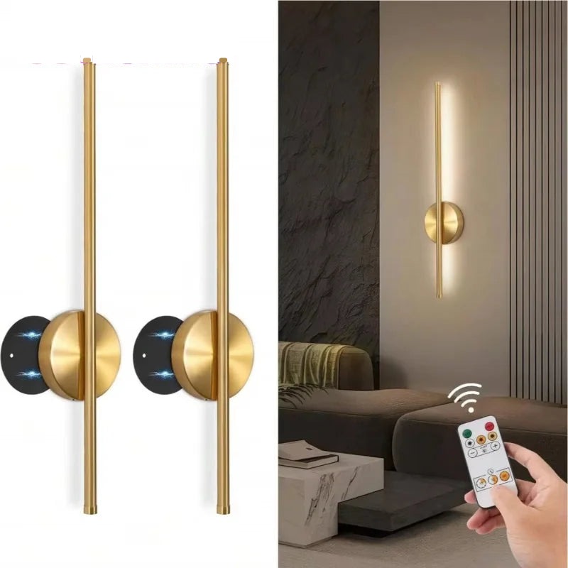 Applique murale LED dorée avec télécommande