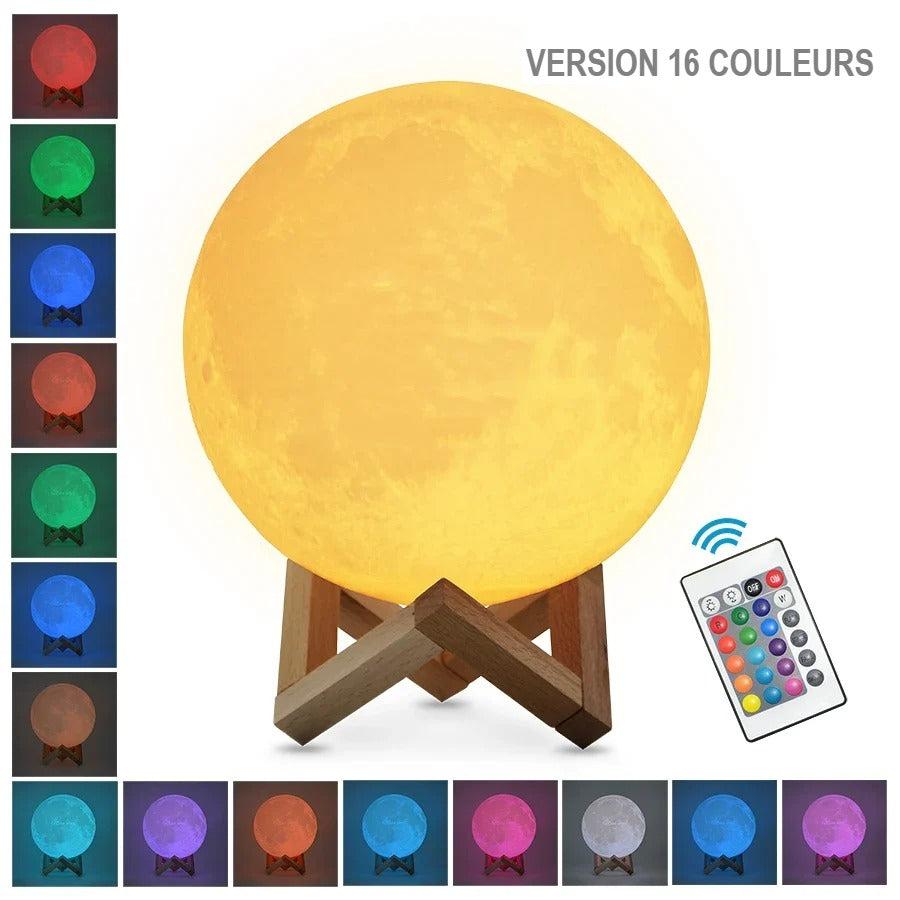 Lampe lune 16 couleurs avec télécommande