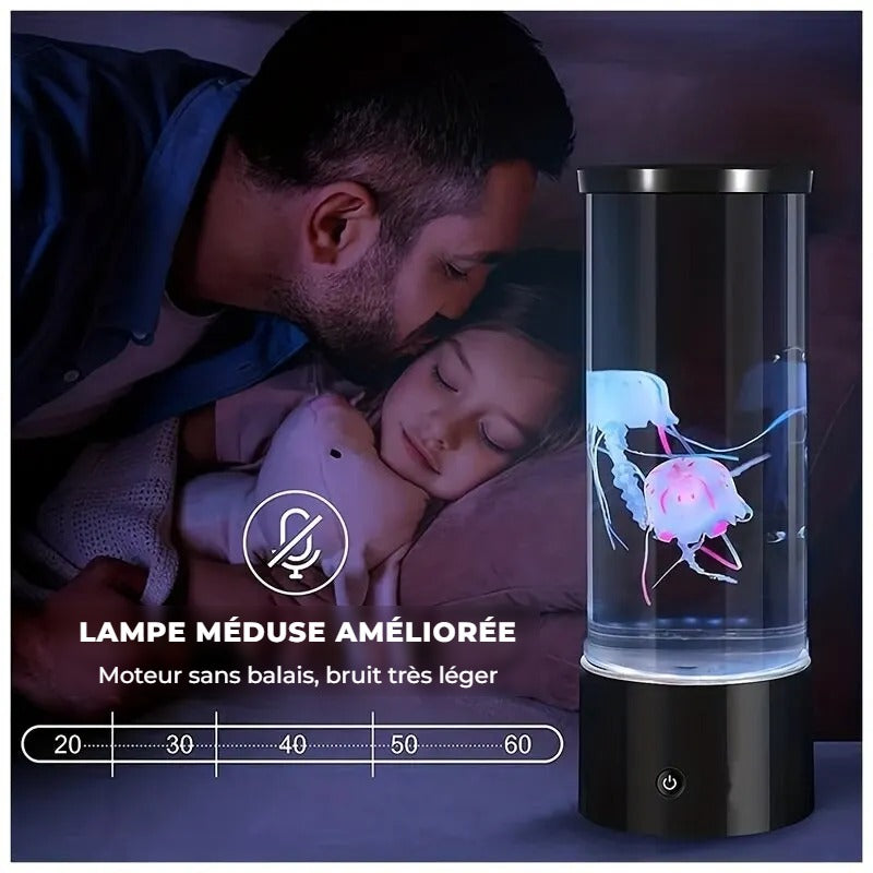 Lampe méduse silencieuse utilisée comme veilleuse pour enfant