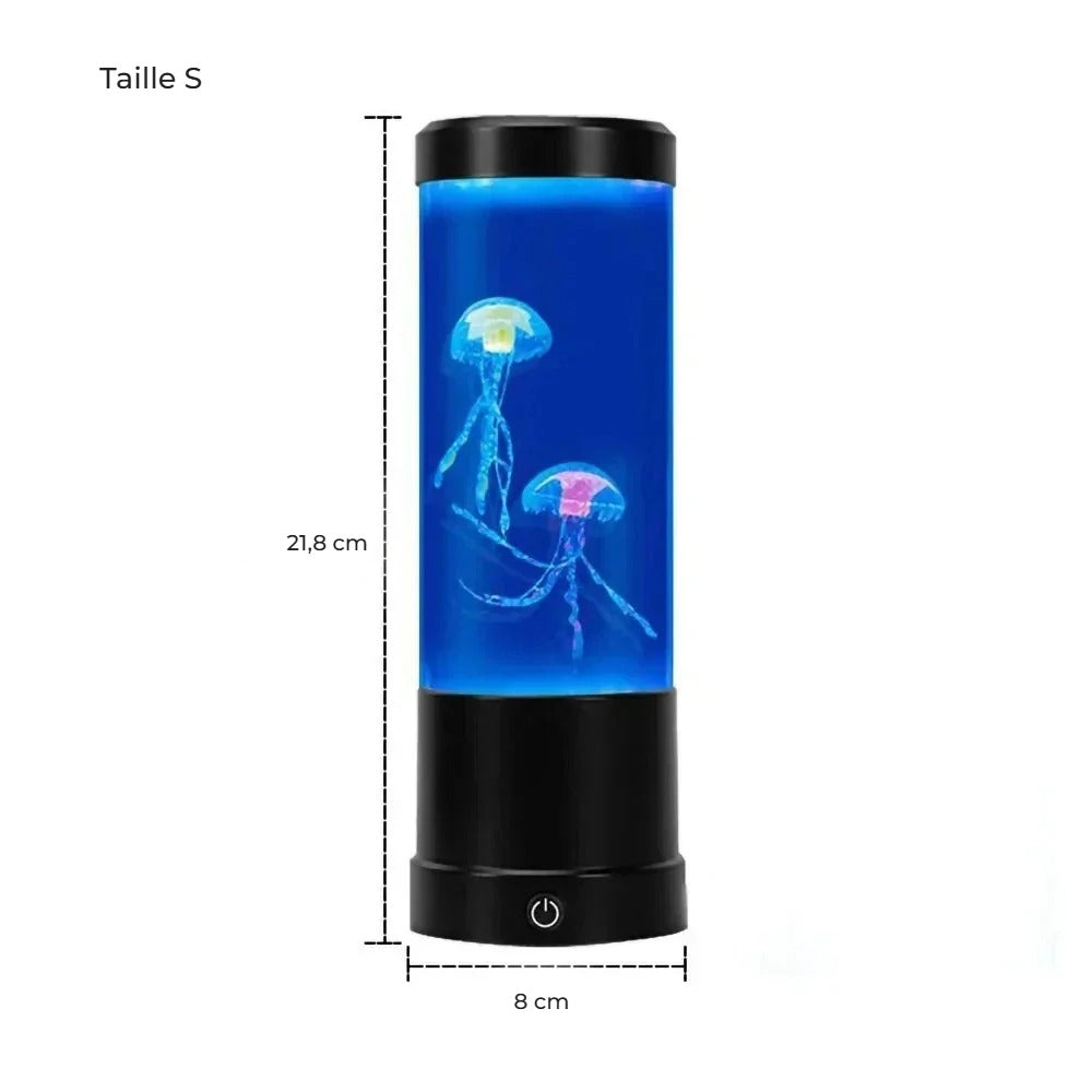 Dimensions de la lampe méduse LED noire taille S