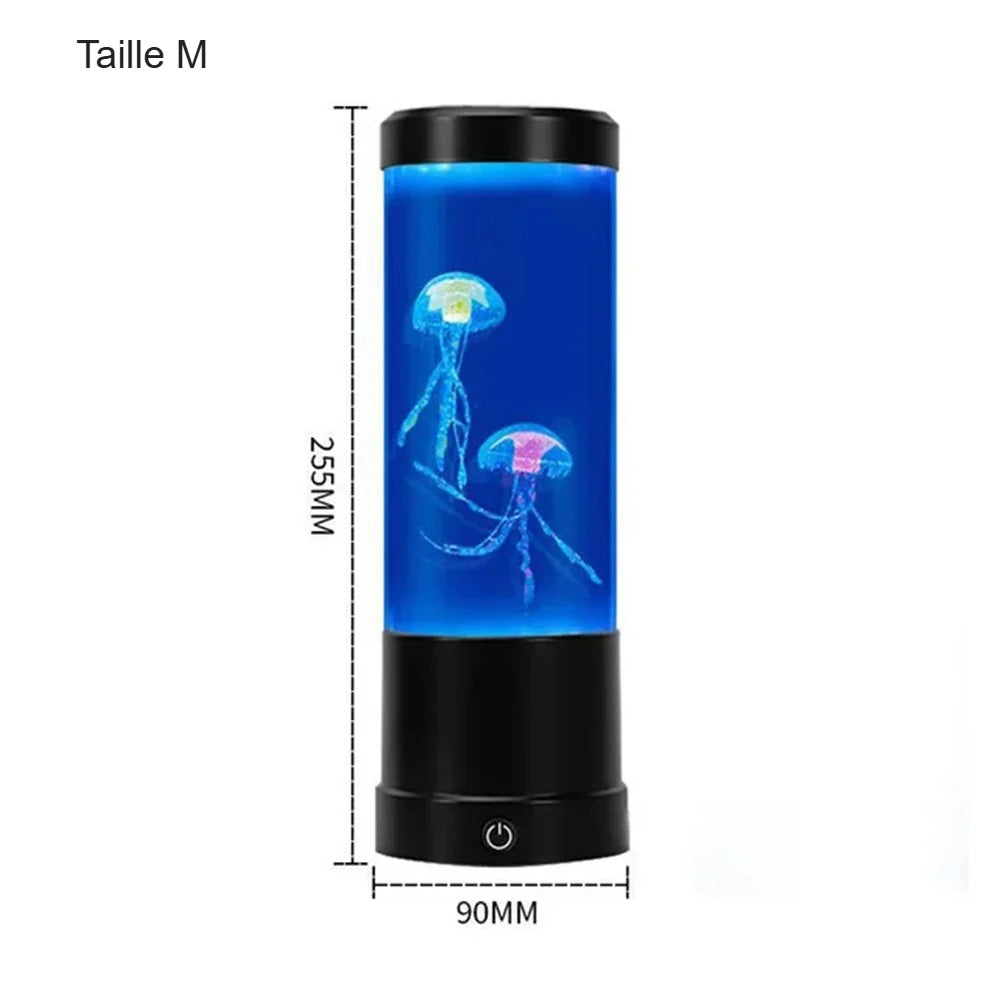 Dimensions de la lampe méduse LED noire taille M