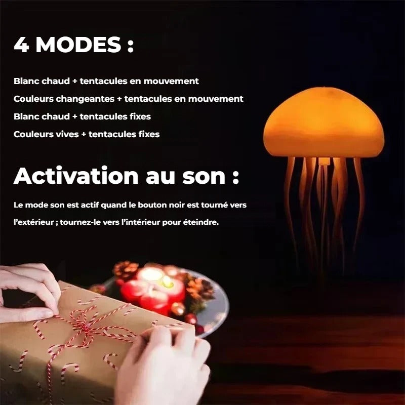 Lampe méduse : 4 modes d'éclairage dont un mode activé par le son