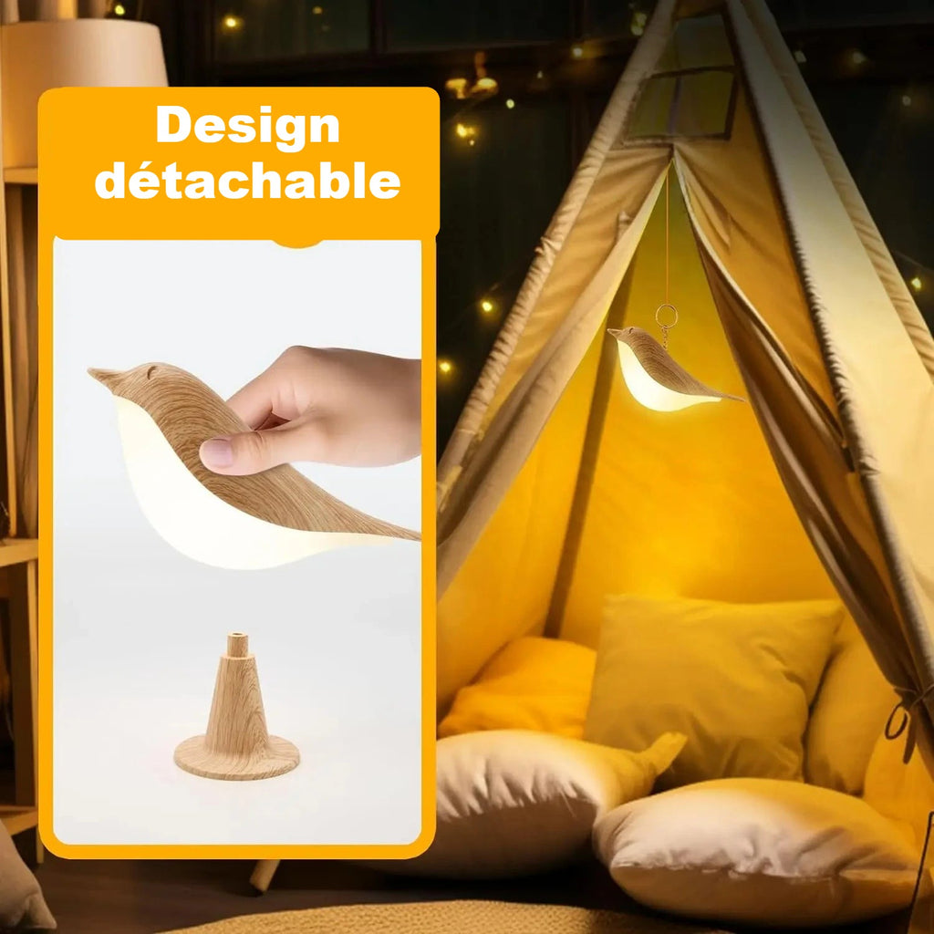 Lampe oiseau design détachable