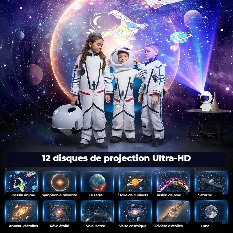 Projecteur galaxie astronaute, 12 disques de projection
