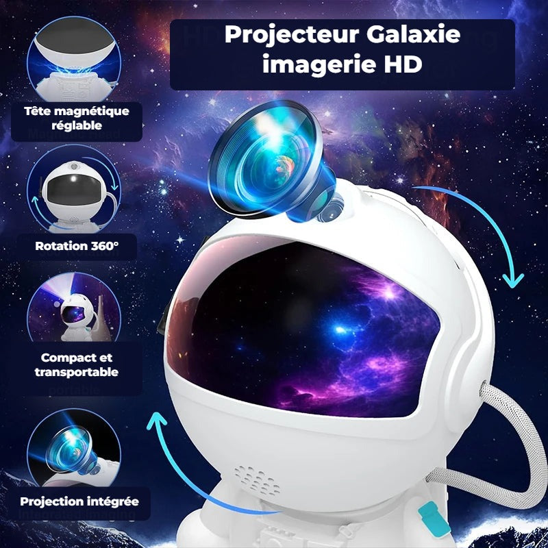 Projecteur galaxie astronaute tête magnétique rotation 360°